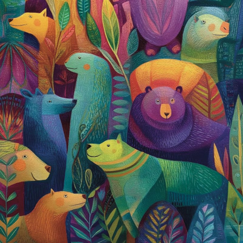 Vibrant Animal Parade