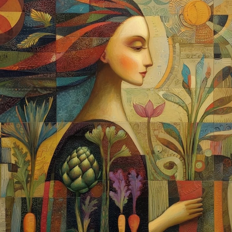 Colorful Botanical Portrait