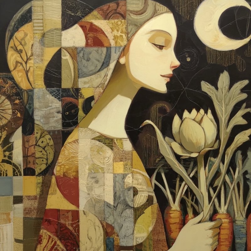 Mystical Woman with Flowers