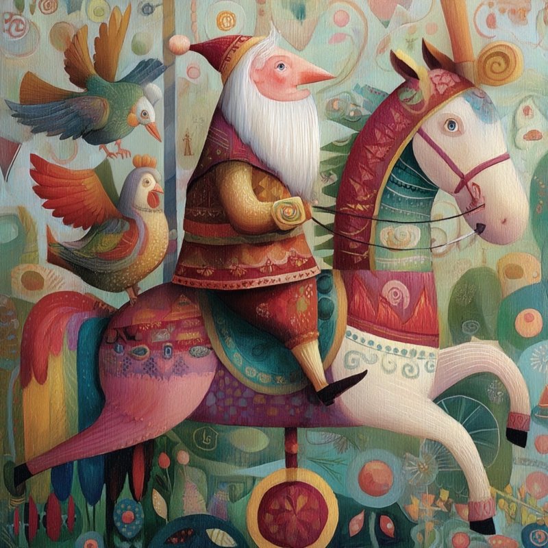Whimsical Santa Rider