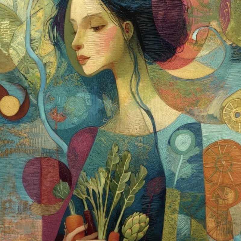 Botanical Woman Portrait