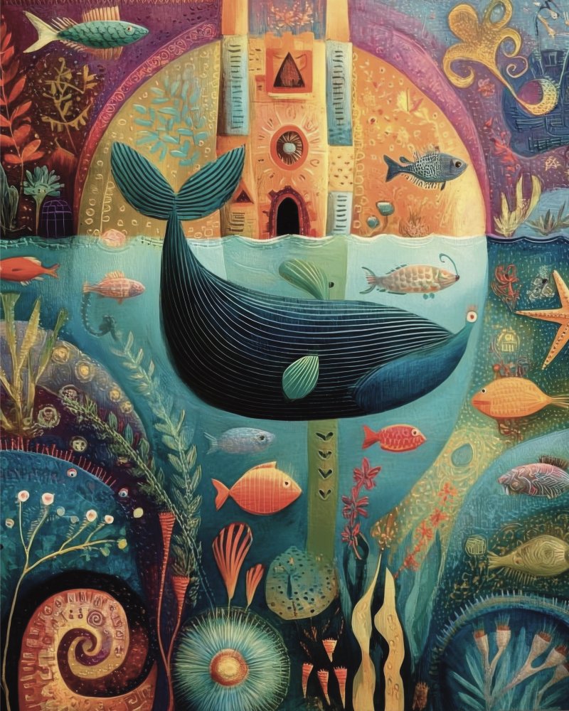 Whale Underwater Art