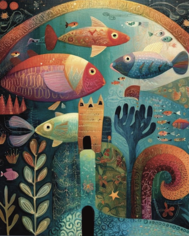 Whimsical Underwater Scene