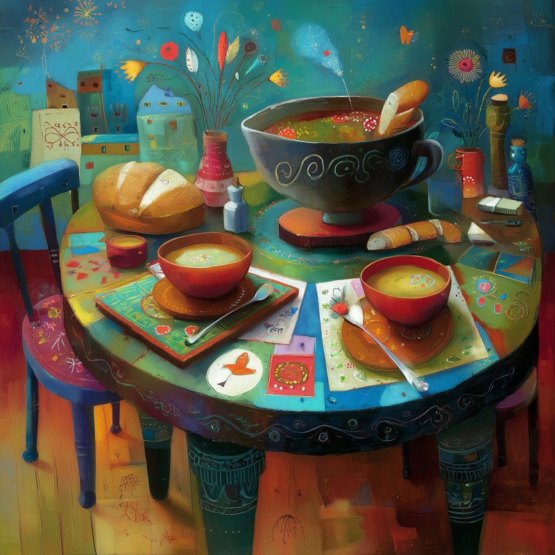 Colorful Kitchen Scene