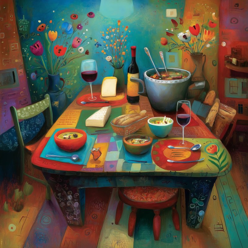 Colorful Dinner Table