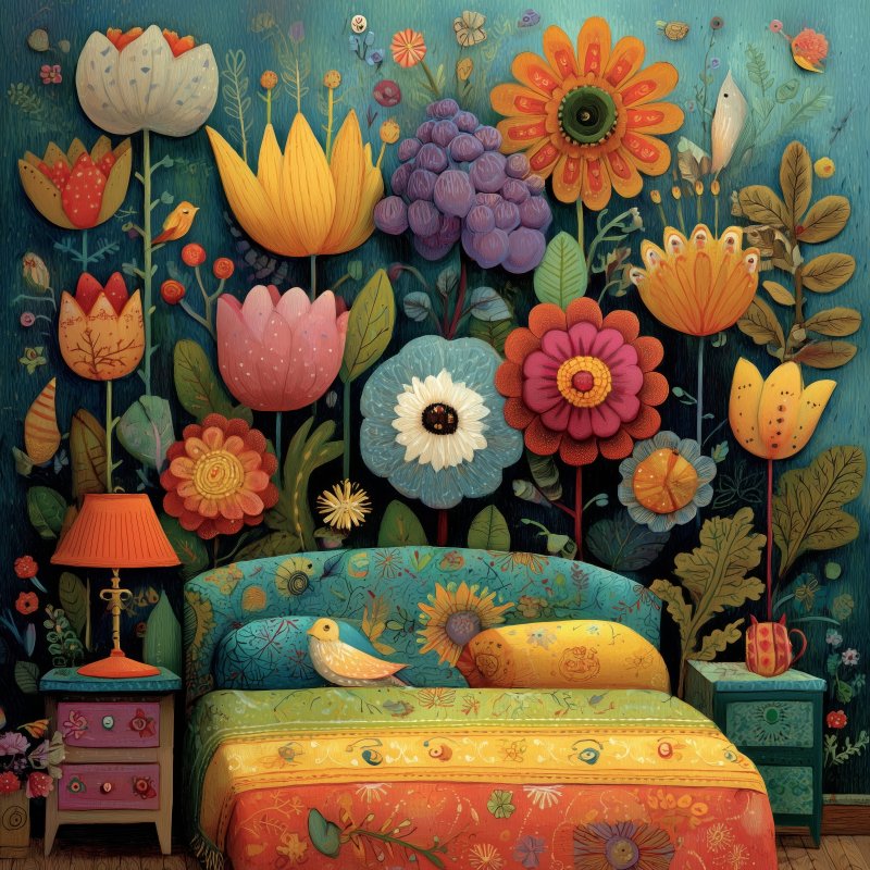 Whimsical Floral Wall Art