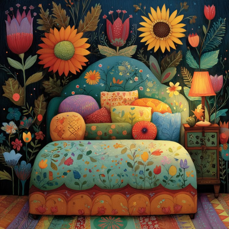 Colorful Floral Bedroom
