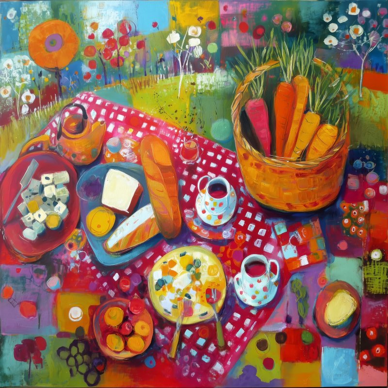 Colorful Picnic Setting