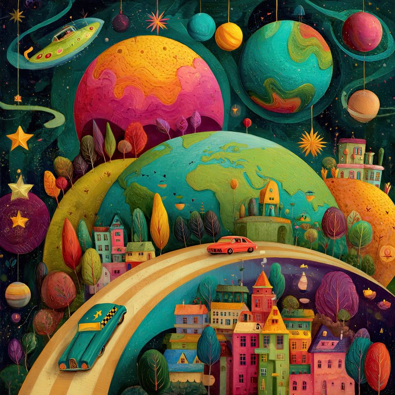 Cosmic Cityscape Art