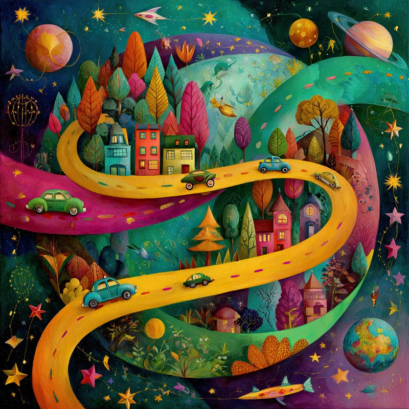 Whimsical Road Journey