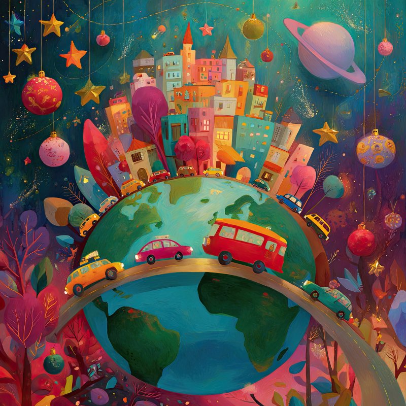 Whimsical Cityscape Globe