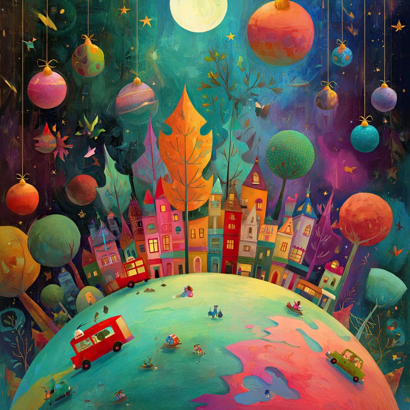 Whimsical Cosmic Village