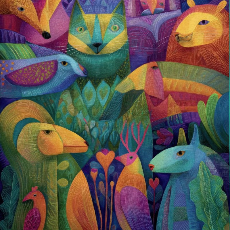 Vibrant Animal Art