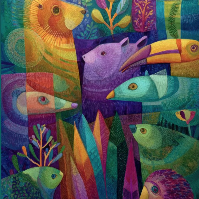 Vibrant Animal Mosaic