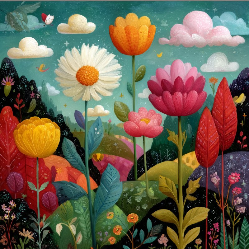 Colorful Floral Landscape