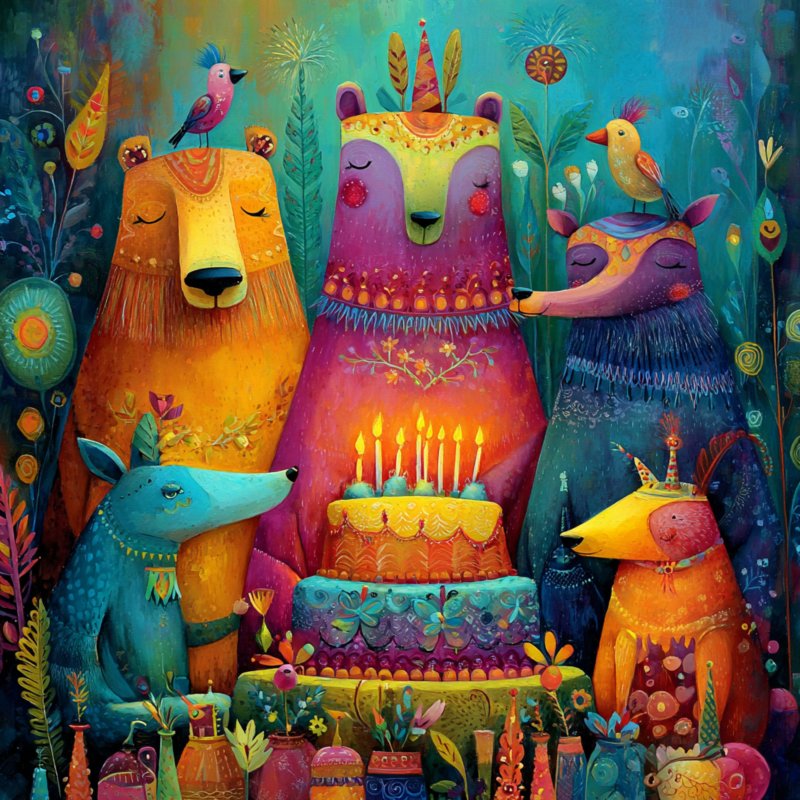Colorful Animal Celebration