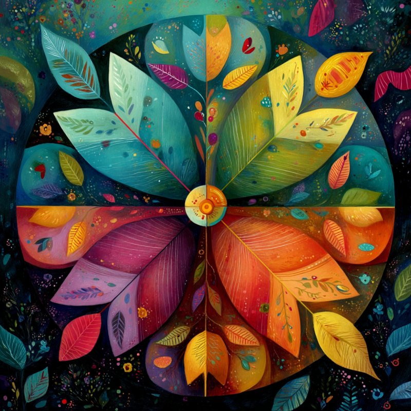 Vibrant Leaf Mandala