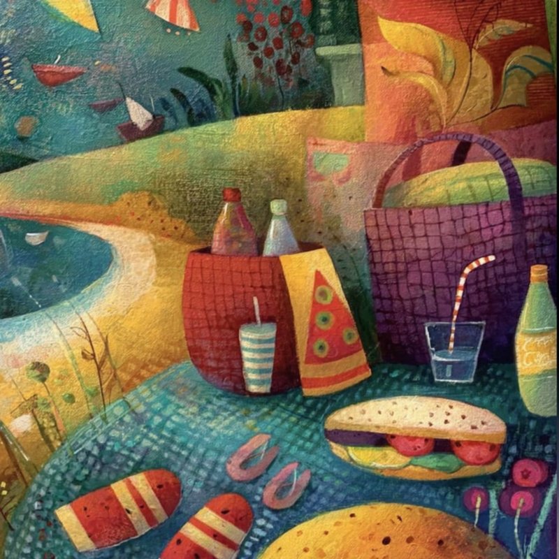 Vibrant Picnic Scene